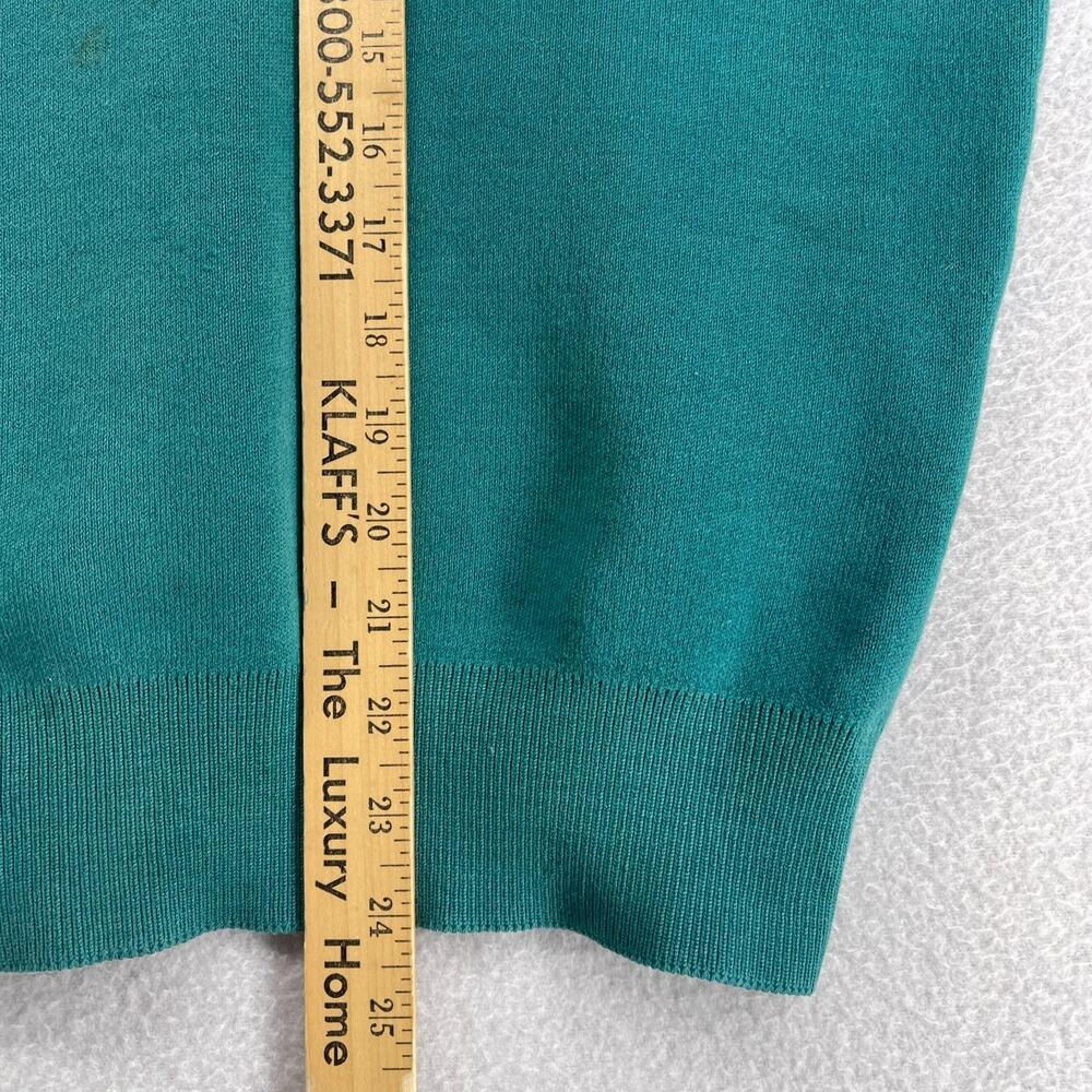 LL BEAN Sweater Womens M Polo Jumper Long Sleeve Pullover Cotton Green VTG USA - Picture 9 of 11